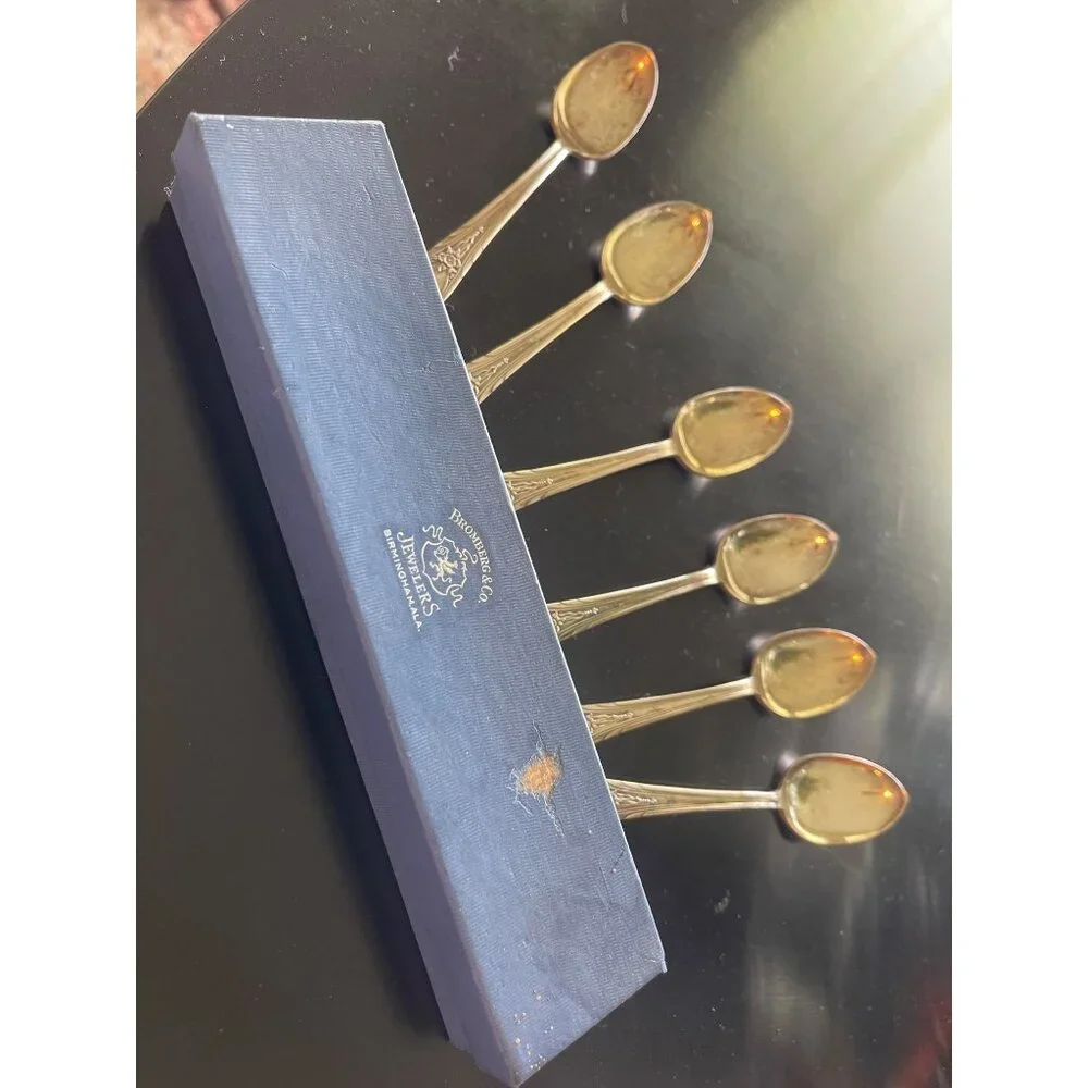 Newport Silver Plated Demi-Tasse Spoon Set Vintage Monogram Area